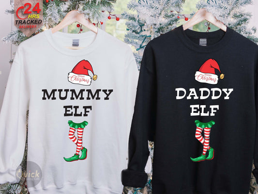 Personalized Family Elf Christmas Sweatshirt: Matching Xmas Jumper
