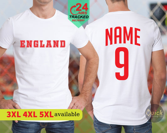 England Football Shirt Personalised, World cup shirts Mens Womens England Flag Red TShirt, Football Lover Gift Fathers day gift Football DAD