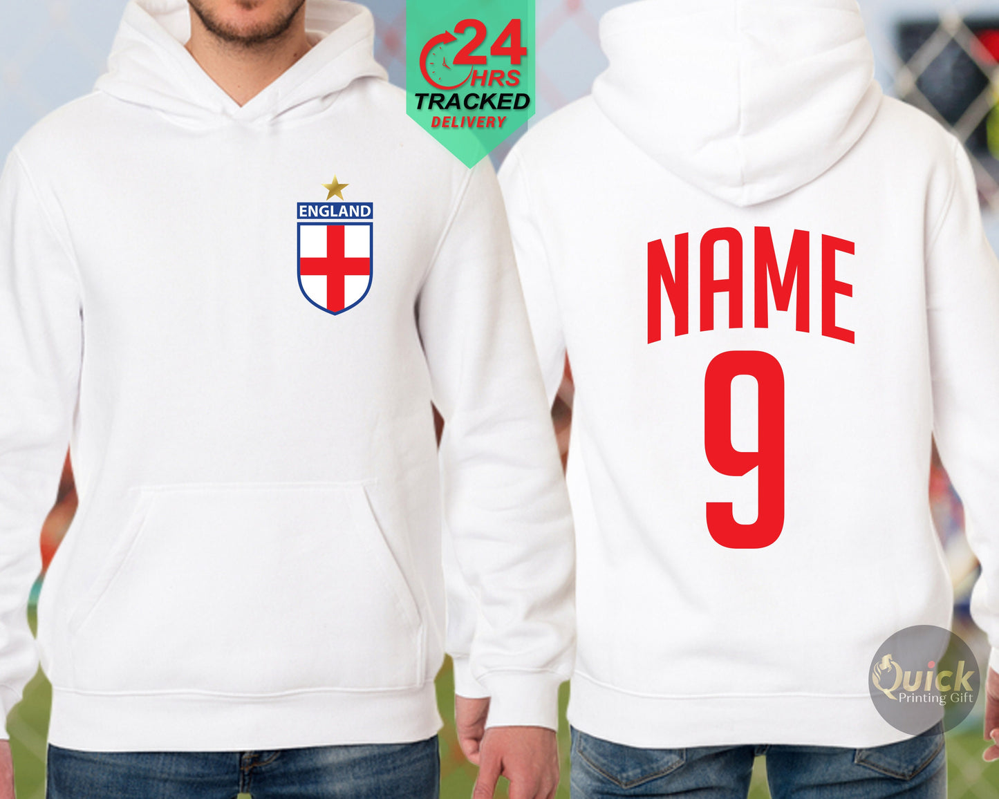 Personalized England Football Hoodie: World Cup 2026 Unisex Sweatshirt