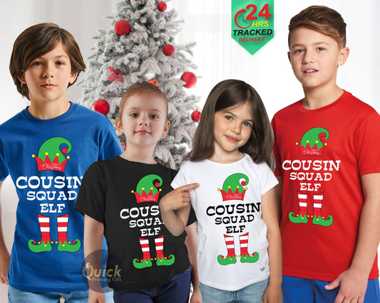 Cousin Squad Shirt, ELF Family Matching Christmas Shirt, Christmas Family Tops, Christmas Matching Shirt, Personalised Elf cousins Shirts
