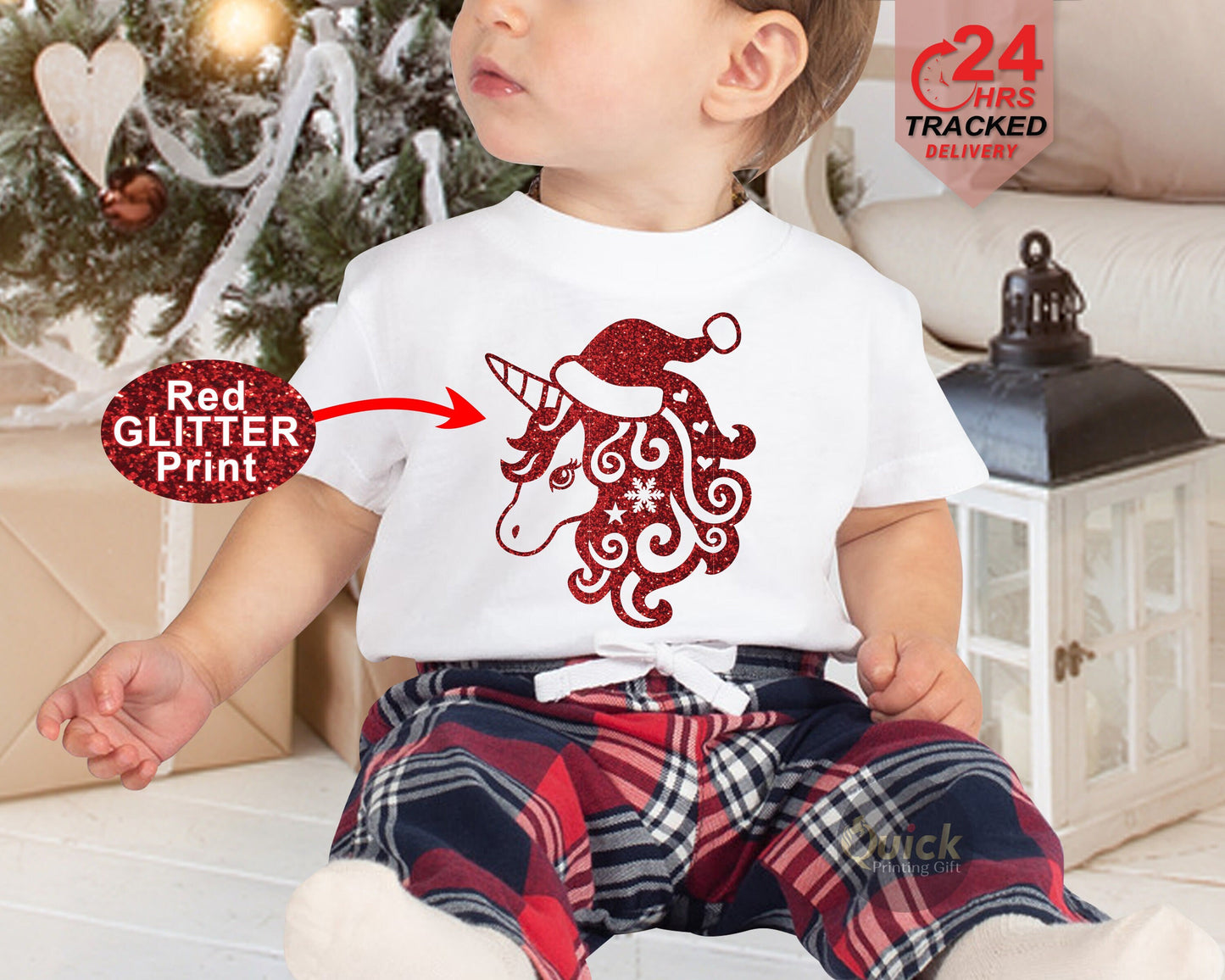 Personalized Christmas Kids T-Shirt: Reindeer or Unicorn, Matching Family Shirts
