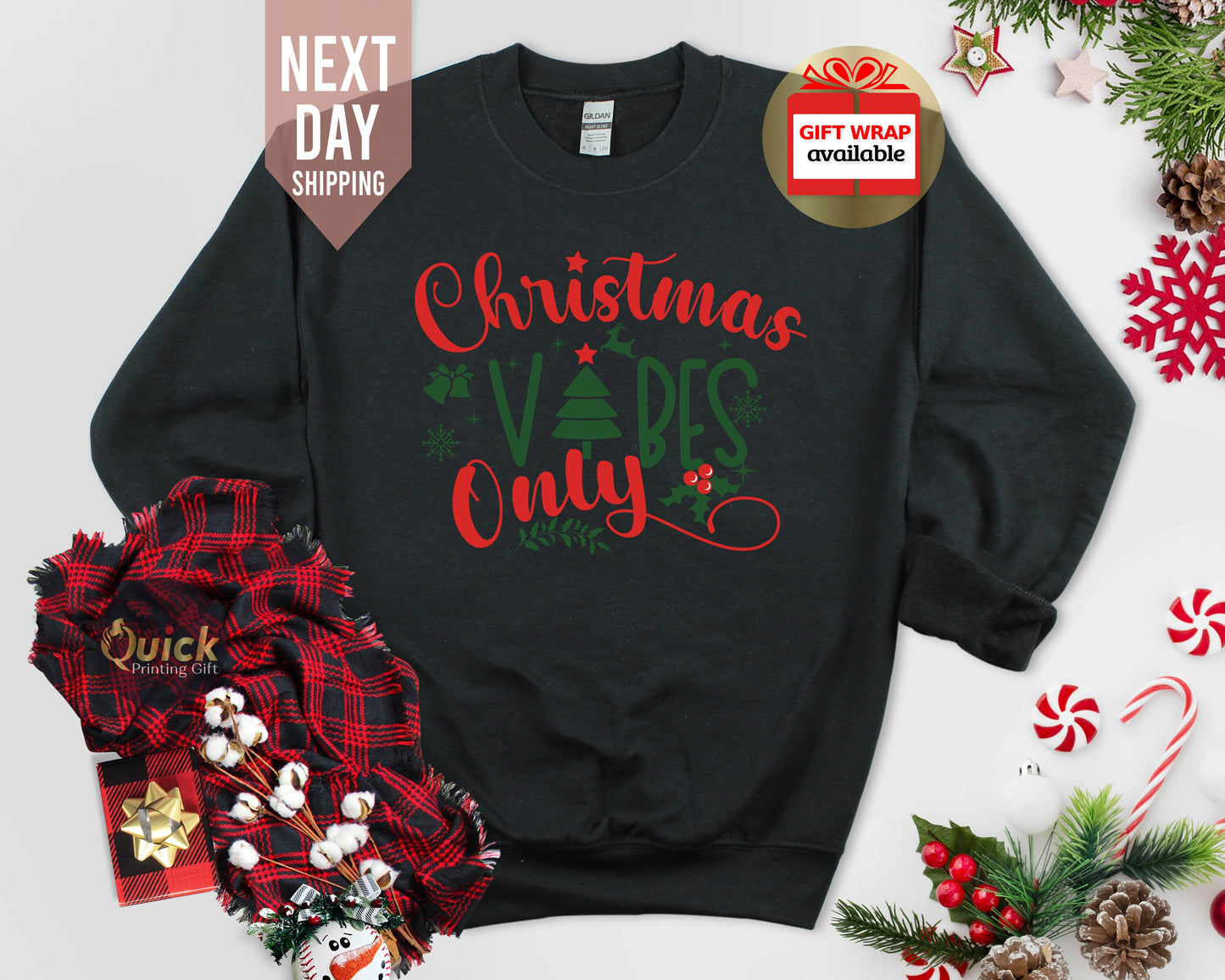 Christmas Vibes Sweatshirt: Holiday Family Jumper