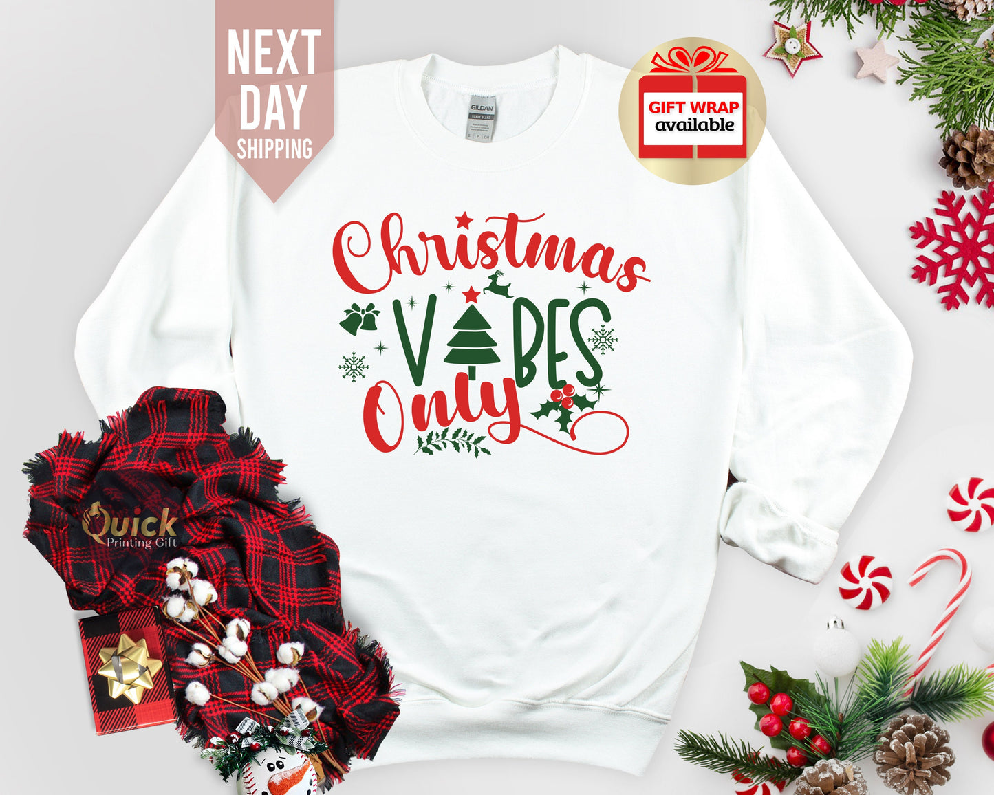Christmas Vibes Sweatshirt: Holiday Family Jumper