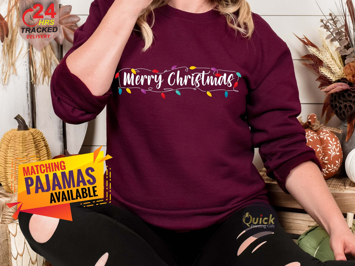 Merry Christmas Tree Sweatshirt: Family Holiday Jumper