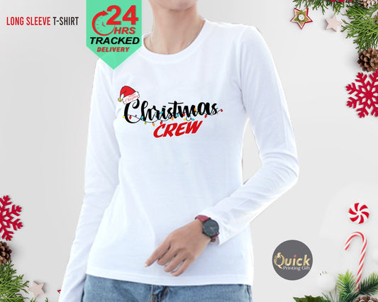 Christmas Crew Long Sleeve Shirts for Women Men, Christmas Matching Family Shirts, Holiday Pajamas Christmas Gift Cousin, Feminist Christmas