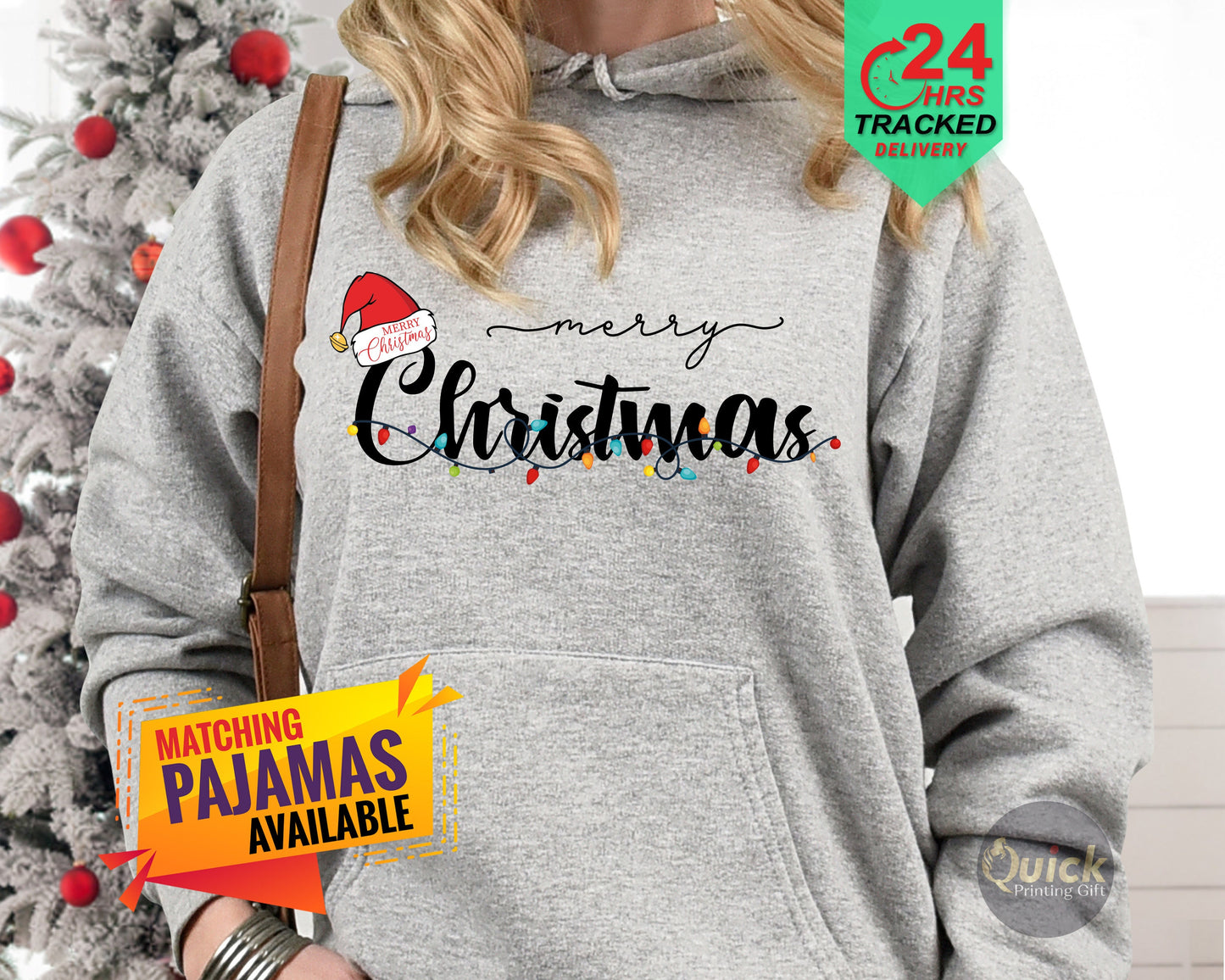 Merry Christmas Hoodie: Santa Hat Sweatshirt, Family Pajamas