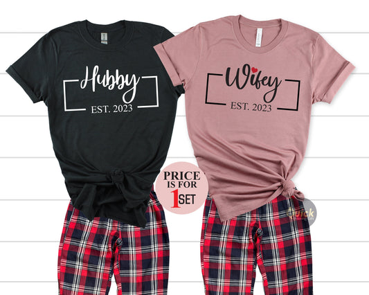 Hubby & Wifey Matching Pyjama Set: Valentine Couple Gift