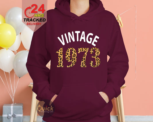 50th Birthday Gifts UK, 50th Birthday Hoodies for Women Men, Unisex Navy Hoodie, Vintage Birthday Gift for Dad Mum, Mothers Day Gift