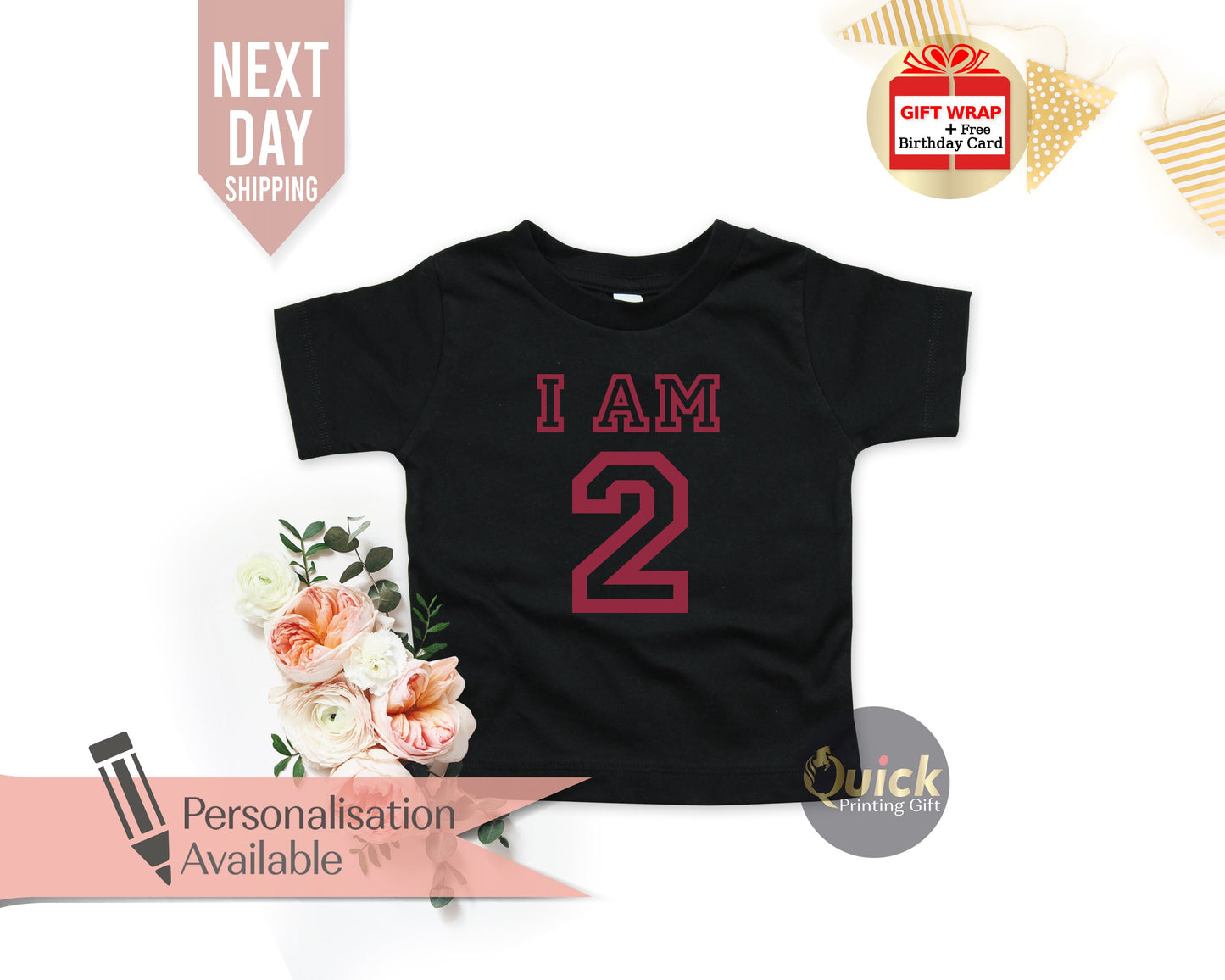 Personalized 2nd Birthday T-Shirt: Custom Kids Tee