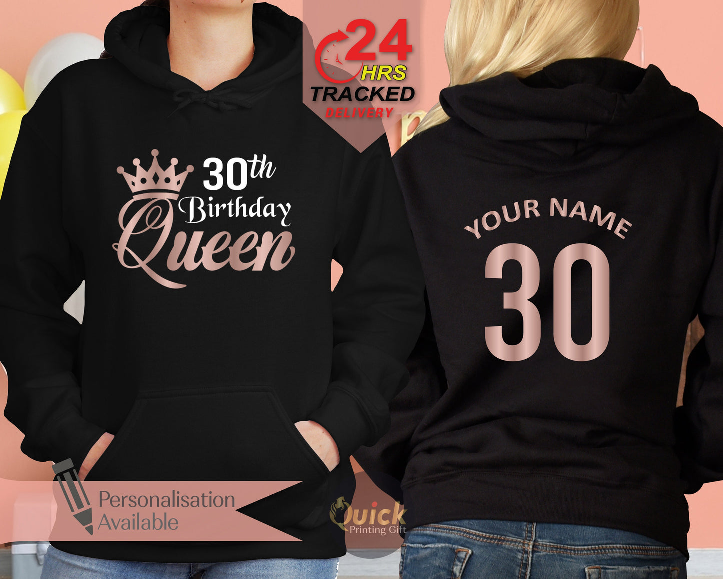 Personalized Birthday Queen Hoodie: Custom Name & Number