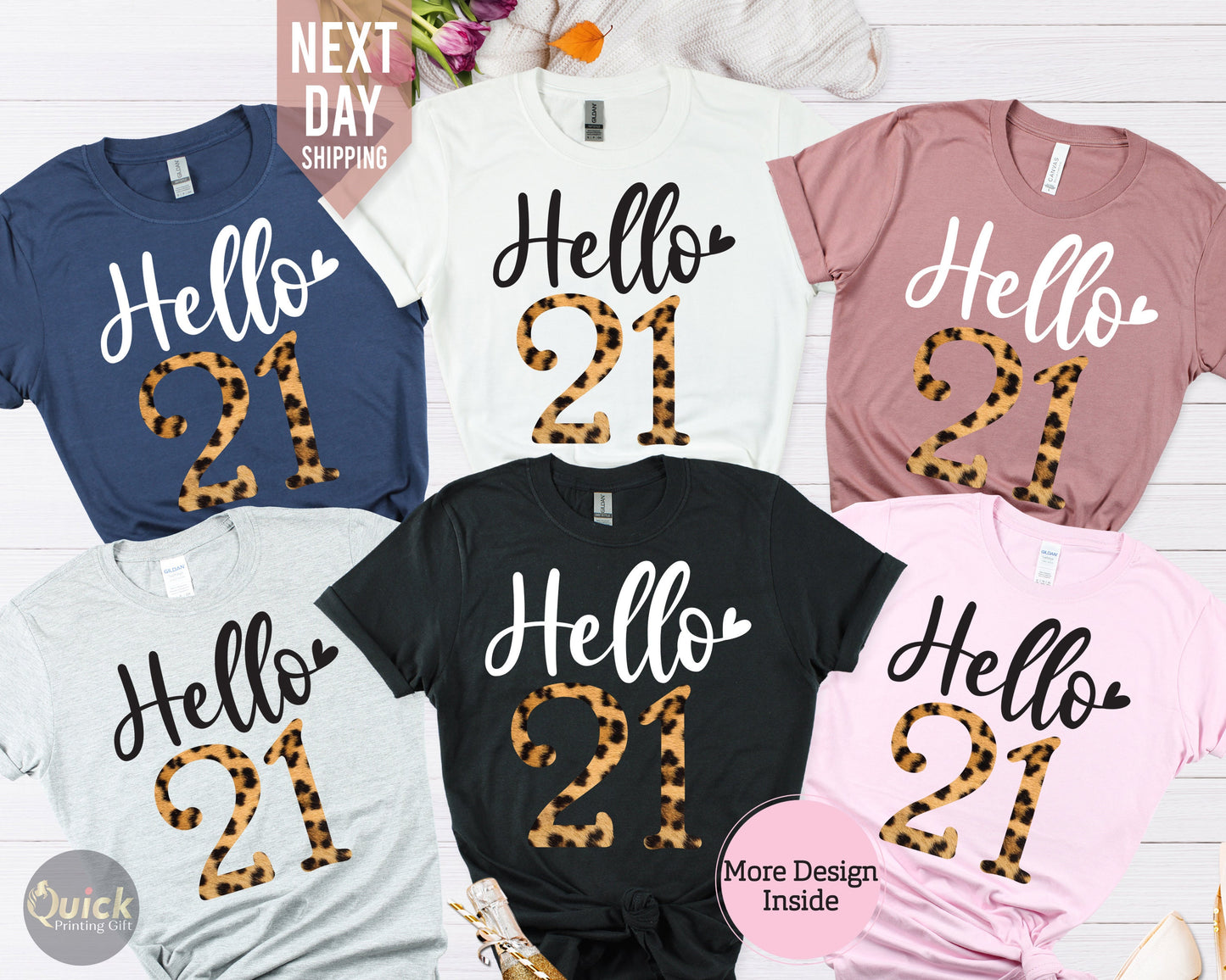 Leopard Print 21st Birthday Shirt: Chapter 21 Crew Tee