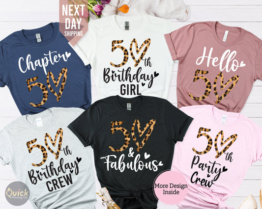 50th Birthday Shirt: Leopard Print, Group Party Tee