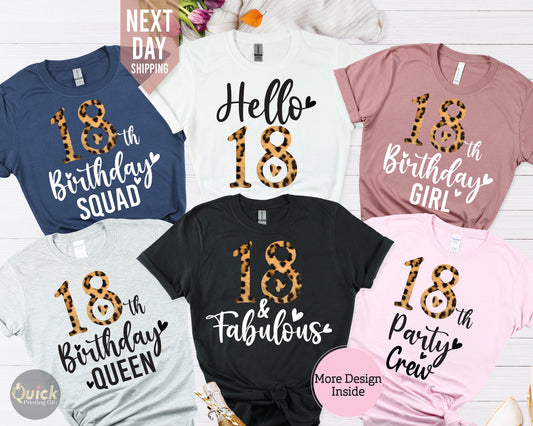 Birthday Squad T-Shirt: Leopard Print, Milestone Birthday