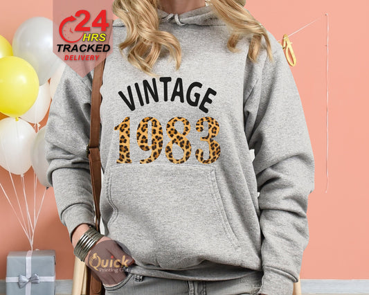 40th Birthday Gifts for Women Men, 40th Birthday Hoodies UK, Vintage 1983 Birthday Hoodie, Birthday Gift for Mum, Mothers Day Gift