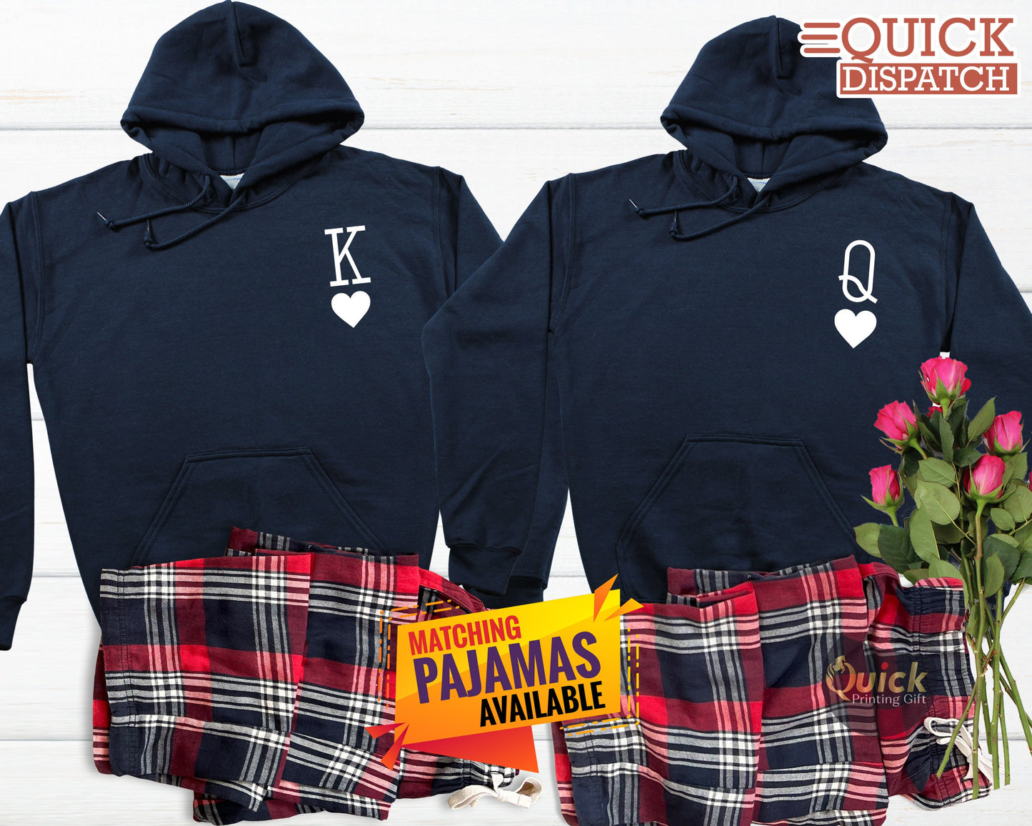 King of Spades and Queen of Hearts Sweatshirt, King And Queen Matching Couple Hoodie, Valentines Day Sweats, Anniversary Gifts Husband Wife