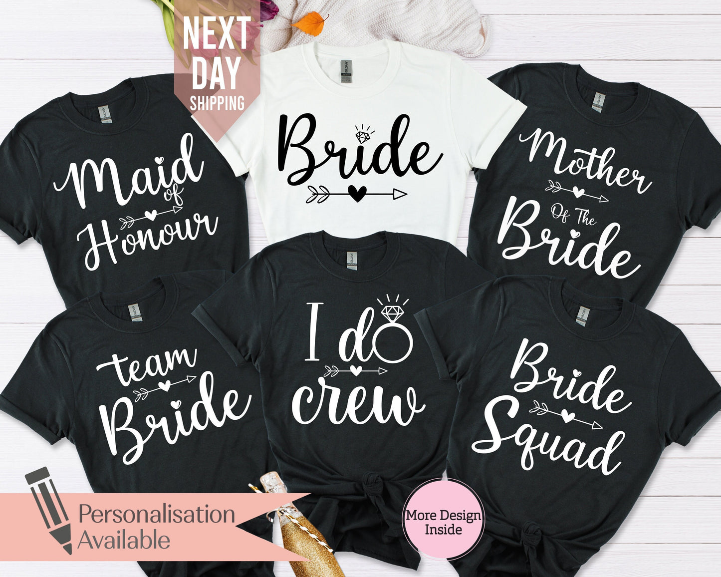 Bridal Party Shirts, Hen Party Wedding Party Tshirt, Bride Gift Team Bride Shirt, Bachelorette Party Shirts, Personalised Hen Party TShirts