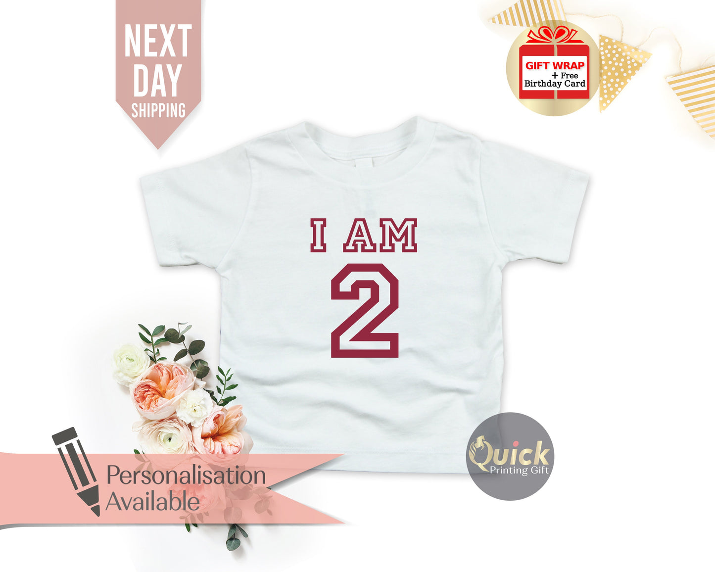 Personalized 2nd Birthday T-Shirt: Custom Kids Tee