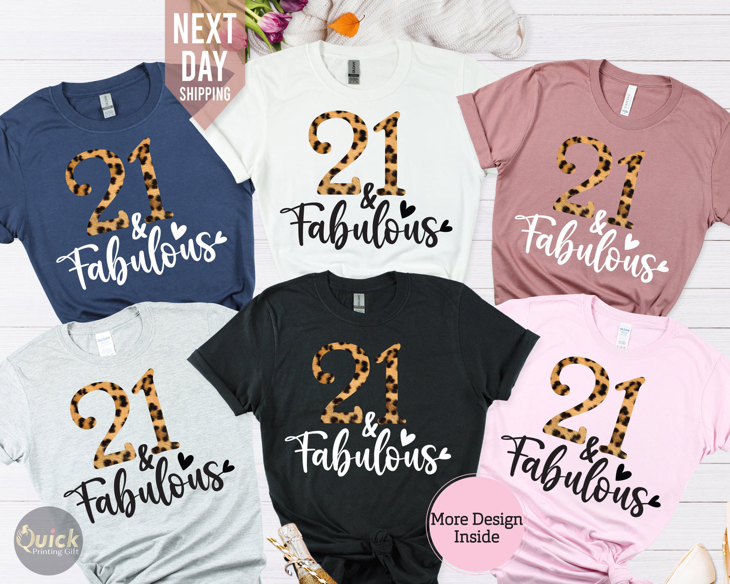 Leopard Print 21st Birthday Shirt: Chapter 21 Crew Tee