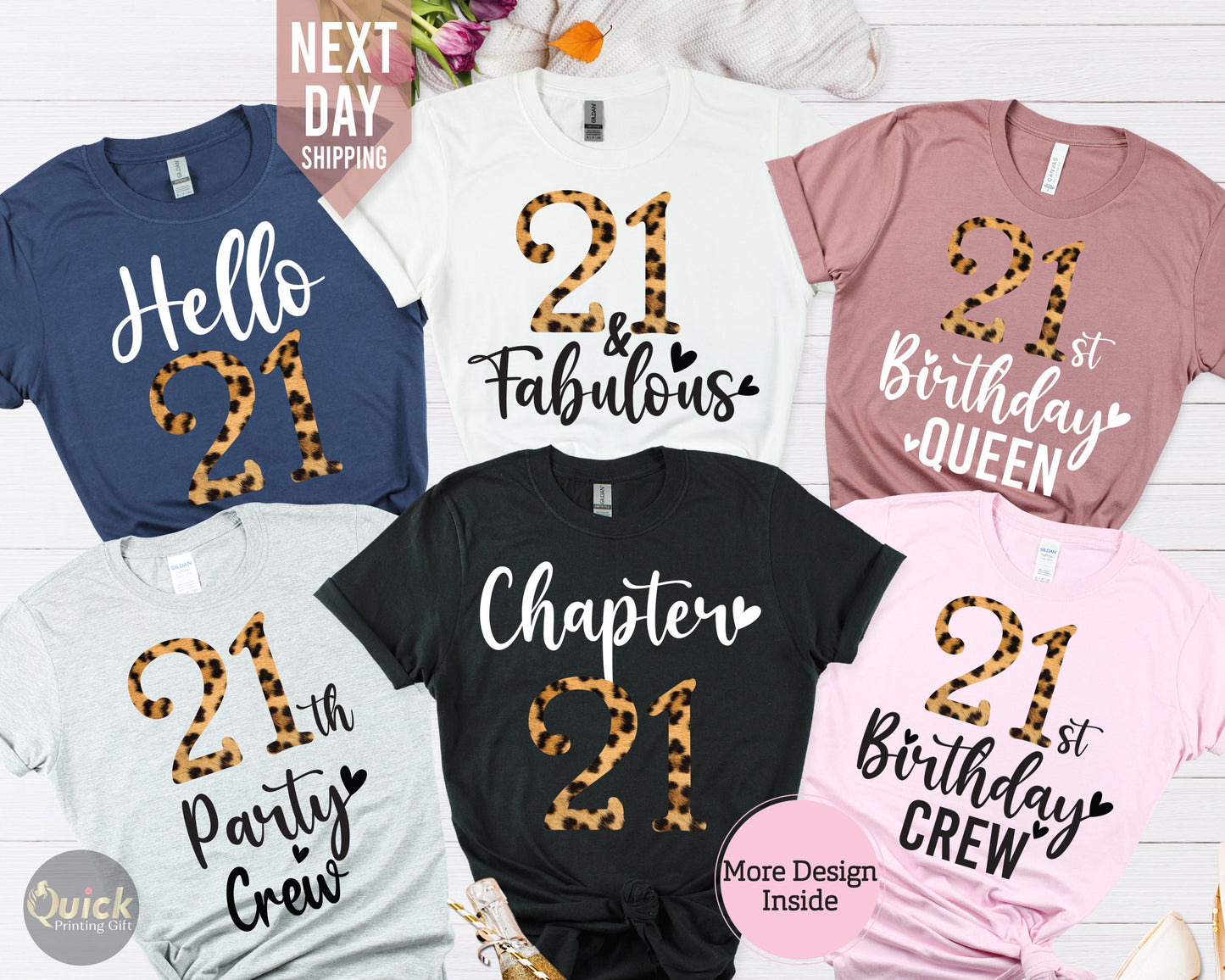 Birthday Squad T-Shirt: Leopard Print, Milestone Birthday