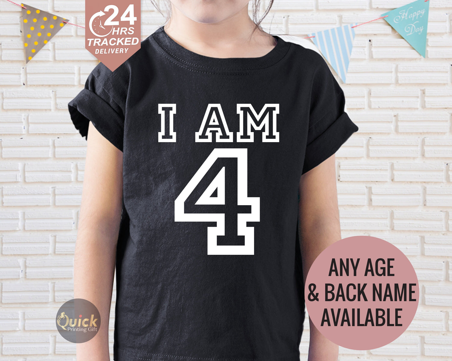 Personalized Kids Birthday T-shirt: Custom Name & Age