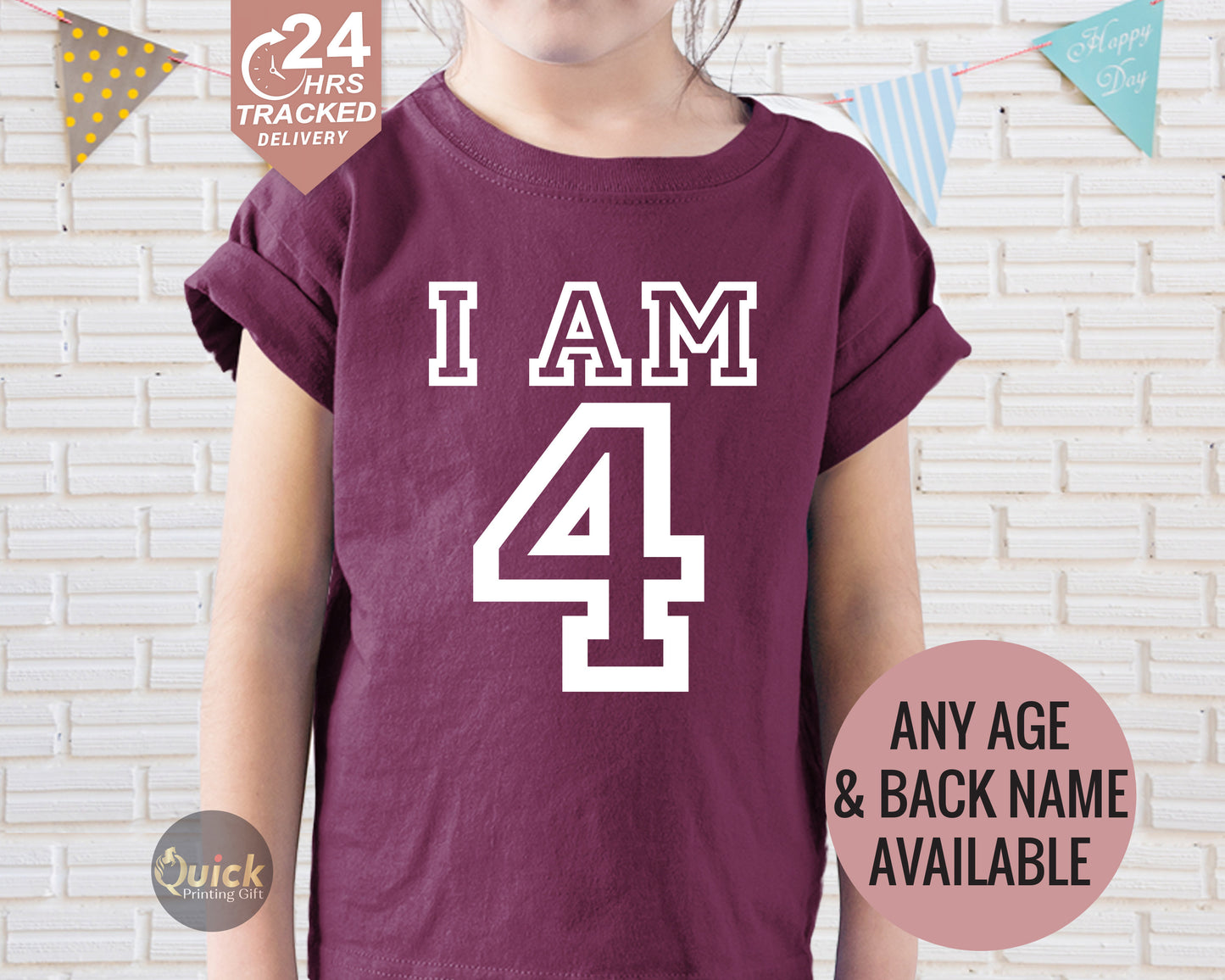 Personalized Kids Birthday T-shirt: Custom Name & Age