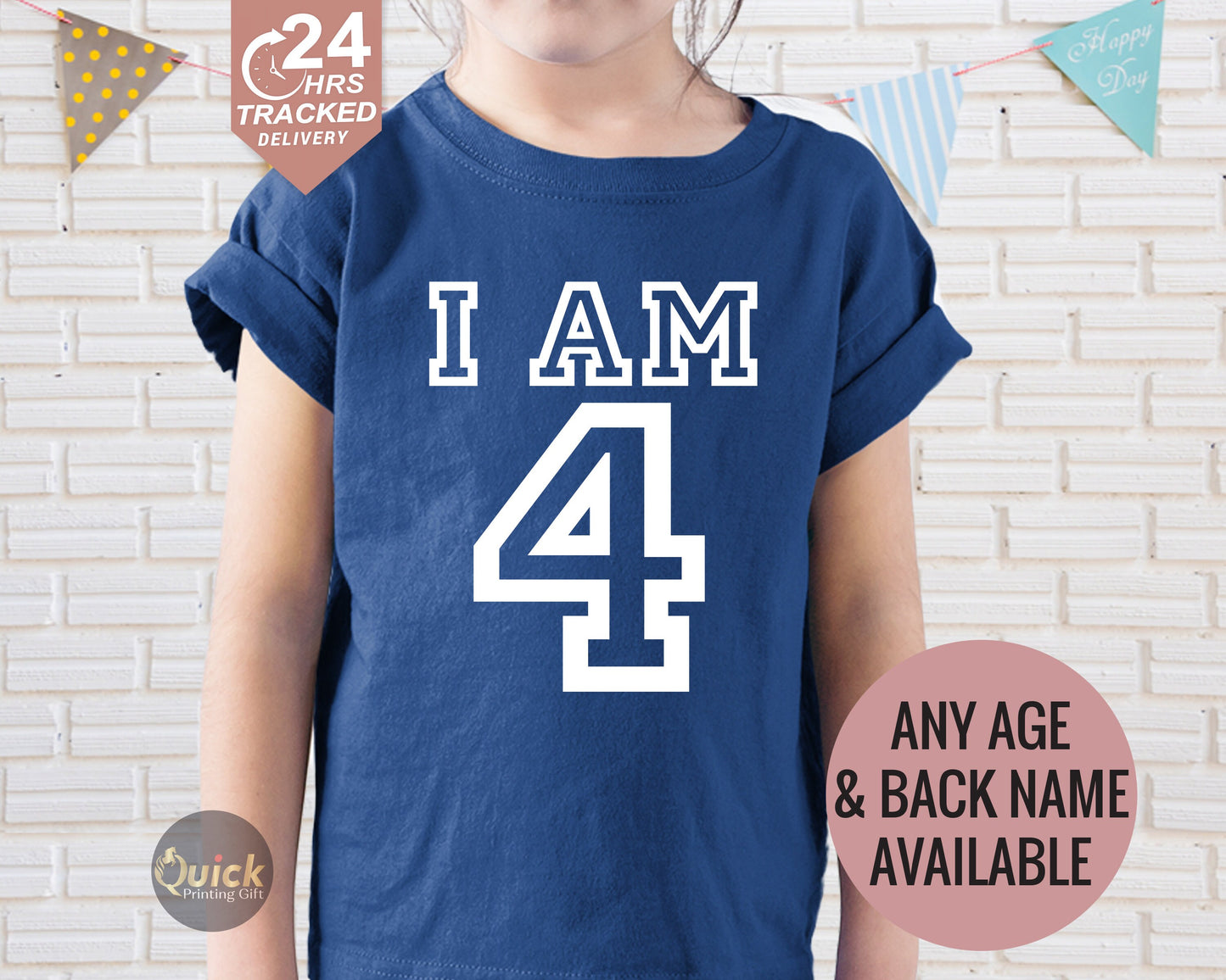 Personalized Kids Birthday T-shirt: Custom Name & Age