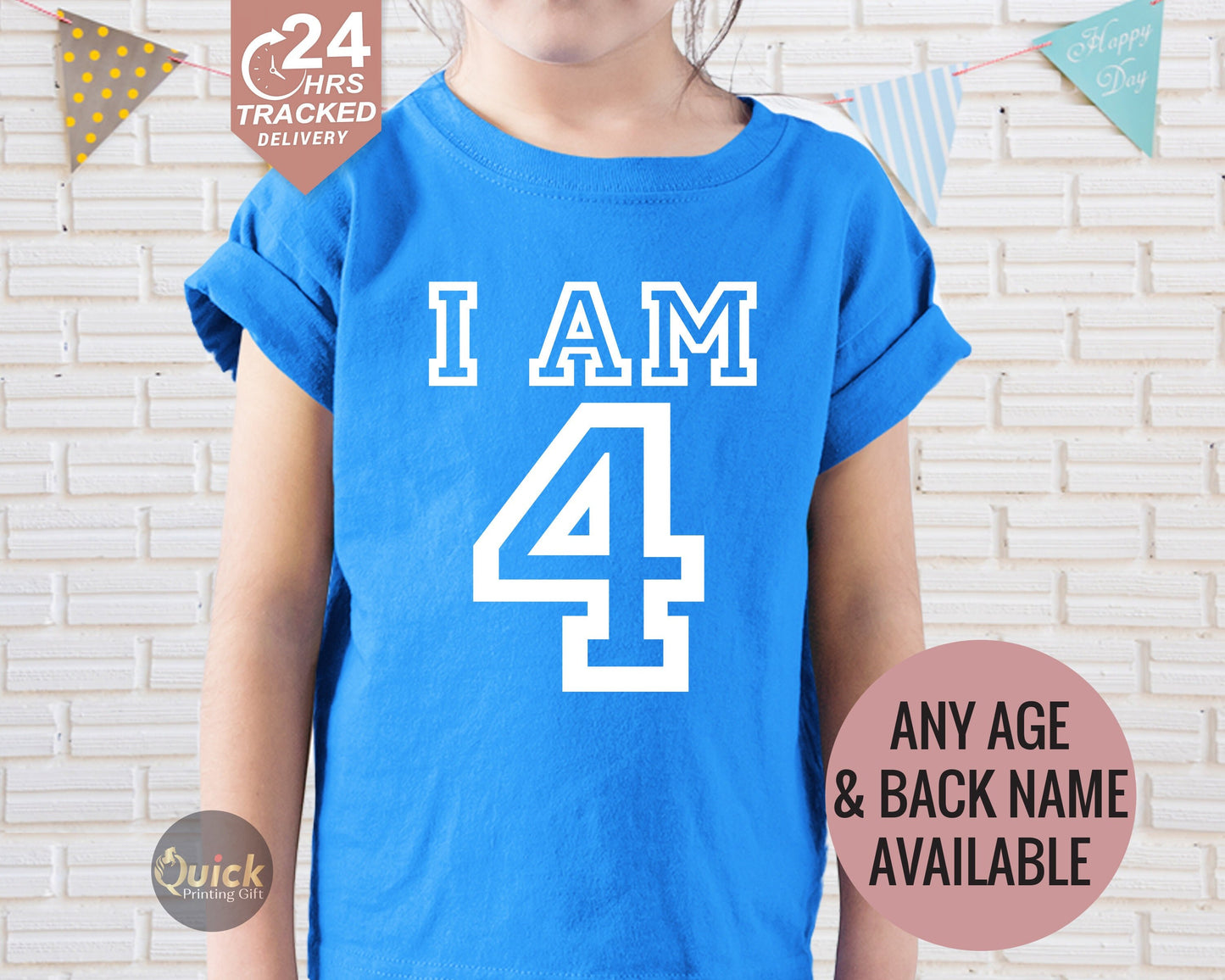 Personalized Kids Birthday T-shirt: Custom Name & Age