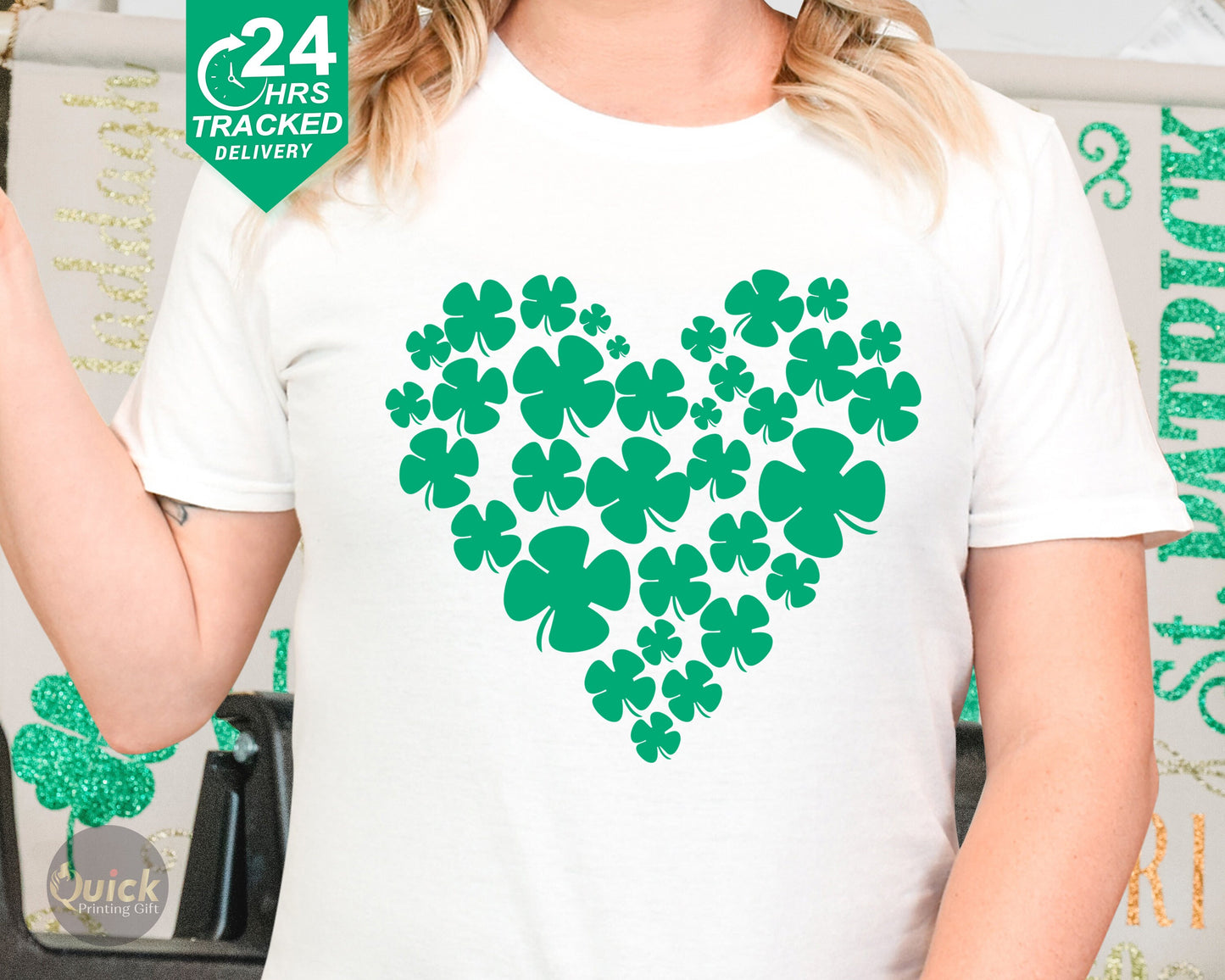 Lucky Shamrock Heart St Patricks Day T-Shirt