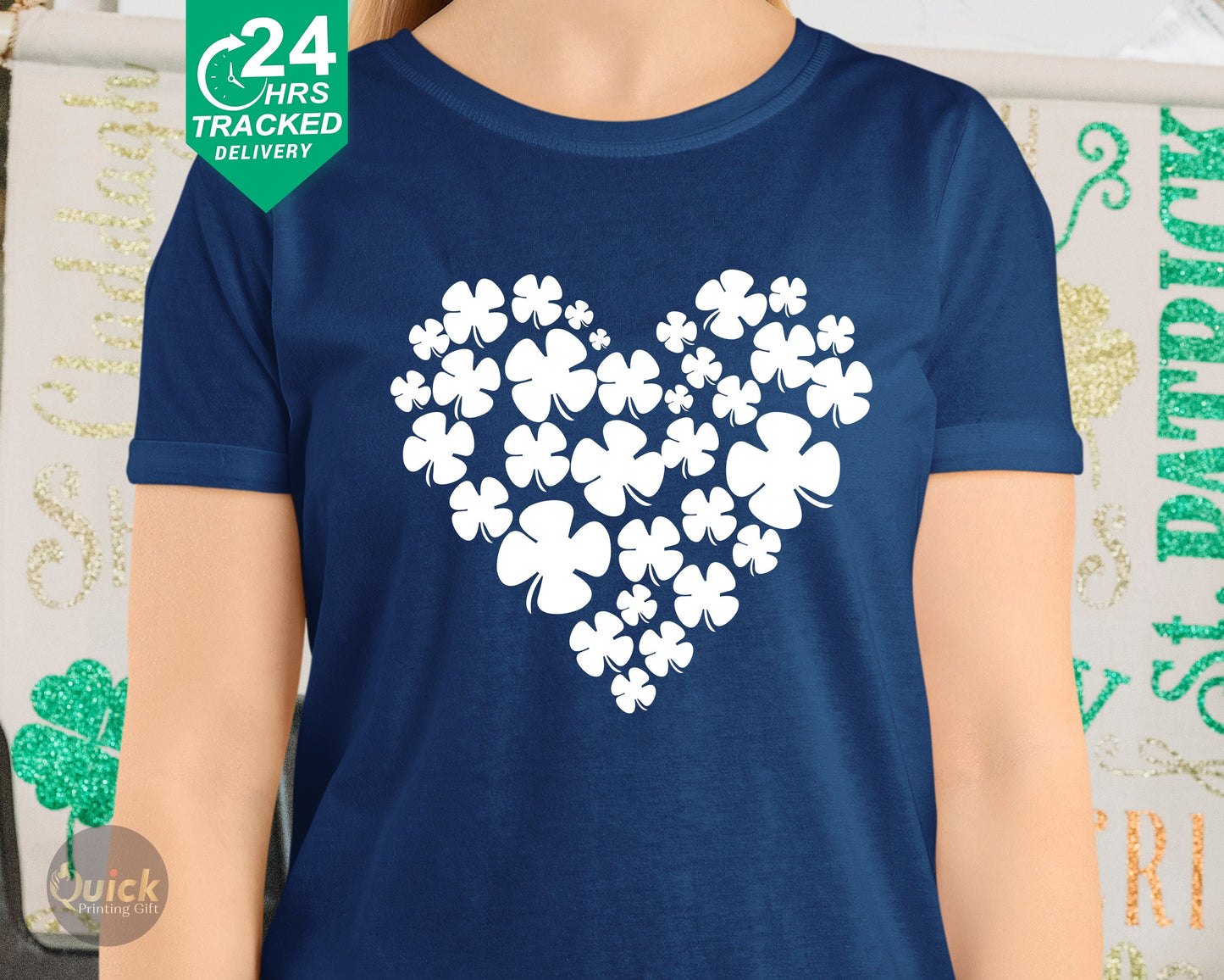 Lucky Shamrock Heart St Patricks Day T-Shirt