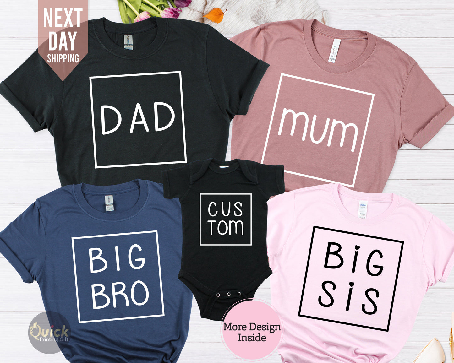 Personalized Family T-Shirts: Matching Mum, Daughter, Sibling Outfits