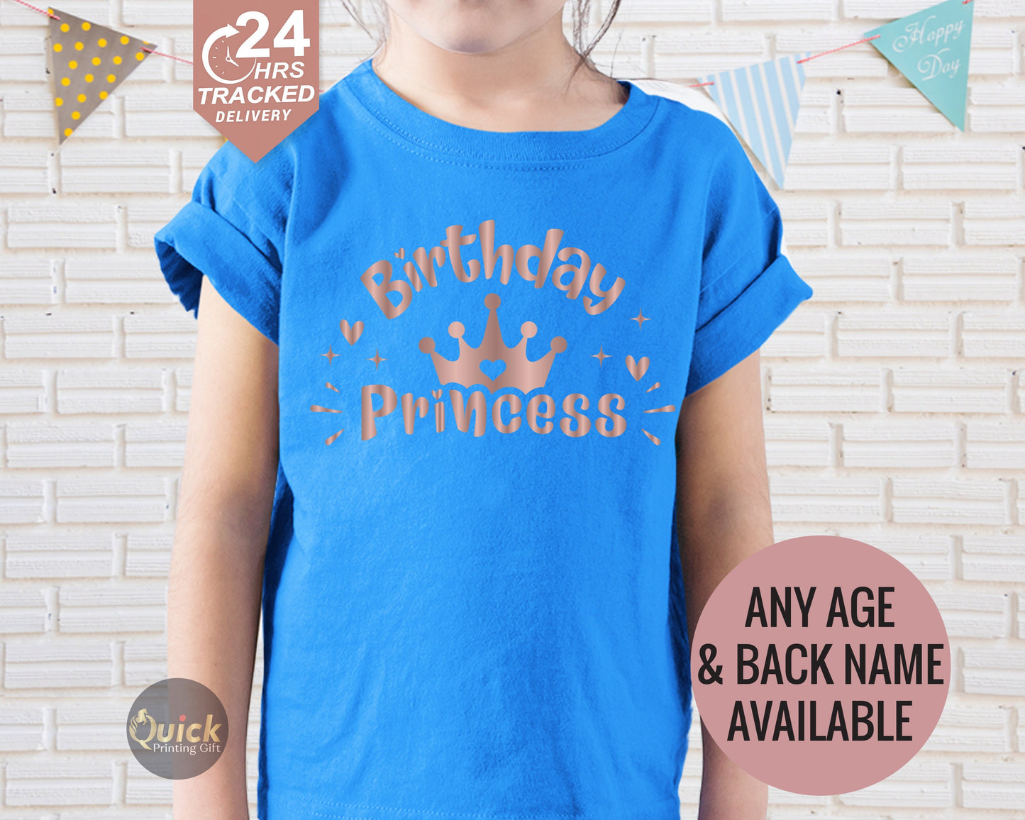 Personalized Birthday T-Shirt: Custom Name & Age, Princess Party Outfit