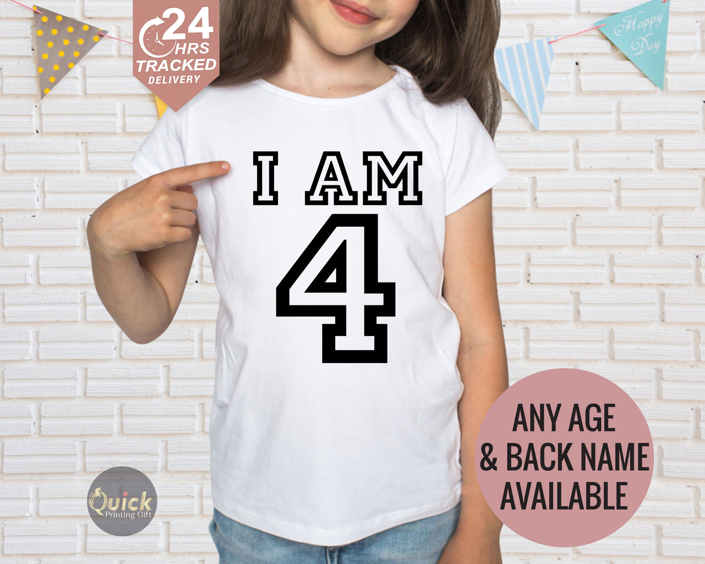 Personalized Kids Birthday T-shirt: Custom Name & Age