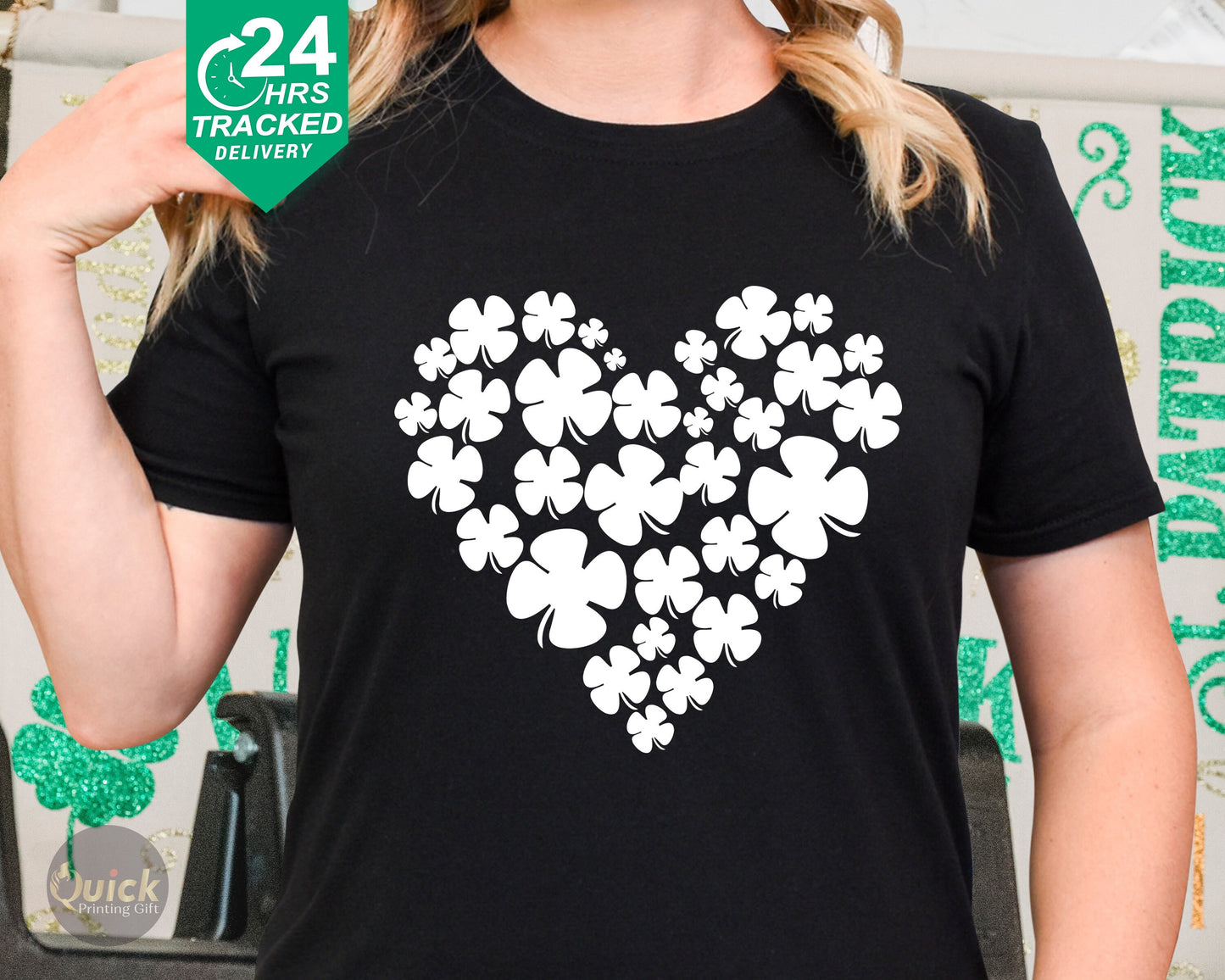 Lucky Shamrock Heart St Patricks Day T-Shirt