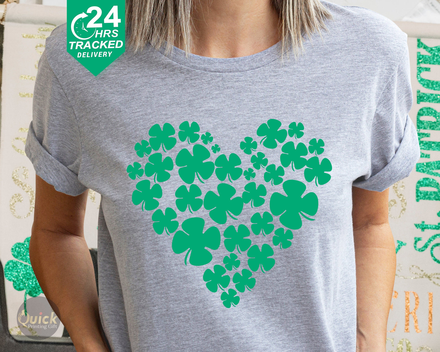 Lucky Shamrock Heart St Patricks Day T-Shirt