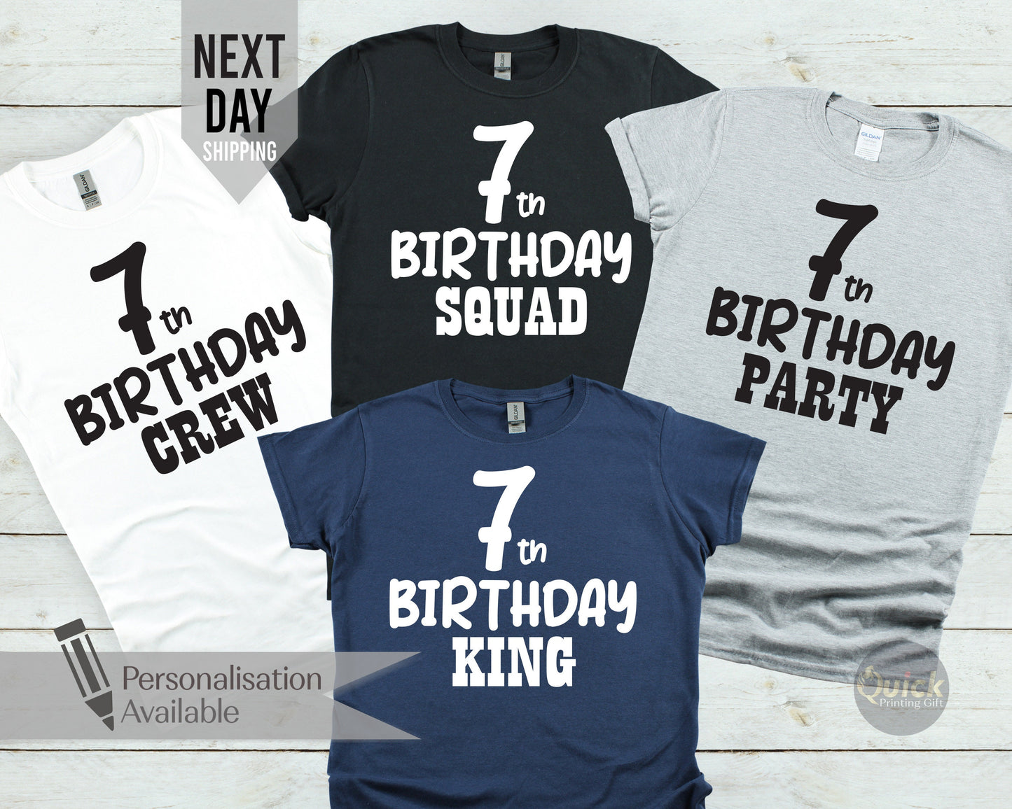 Personalized Kids Birthday T-Shirt: Any Age, Custom Text