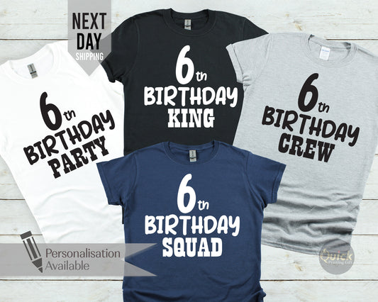 Personalized Kids Birthday T-Shirt: Any Age, Custom Text