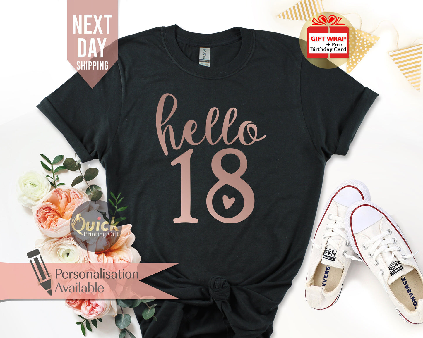 40th Birthday T-Shirt: Hello 40 Womens Birthday Gift