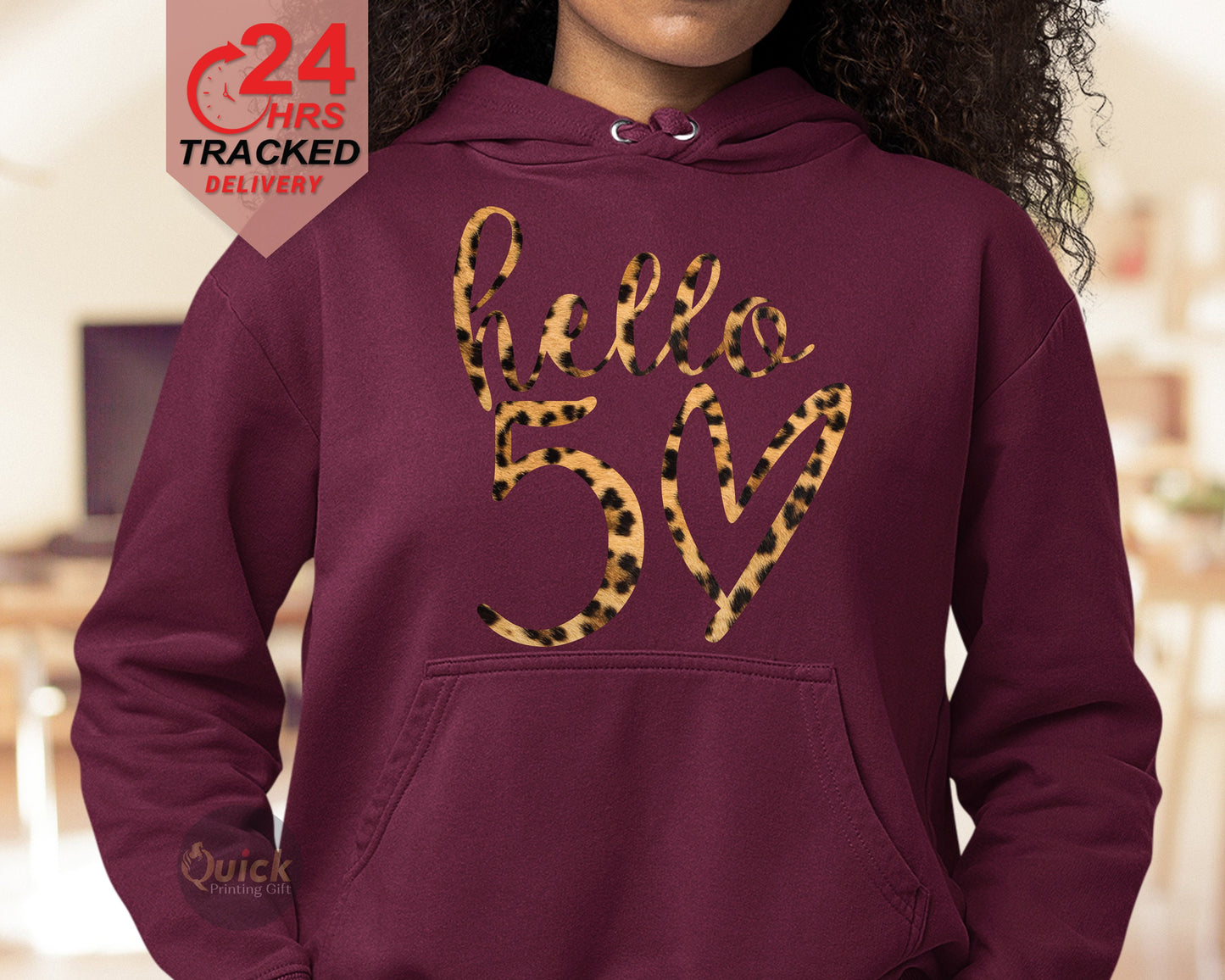 50th Birthday Gifts for Women, 50th Birthday Hoodies Sweatshirts UK, Vintage Birthday 1975 Leopard Hoodie, Birthday Gifts for Mum UK