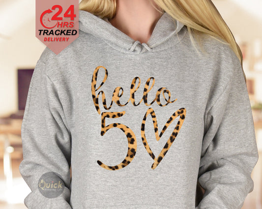 50th Birthday Gifts for Women, 50th Birthday Hoodies Sweatshirts UK, Vintage Birthday 1975 Leopard Hoodie, Birthday Gifts for Mum UK