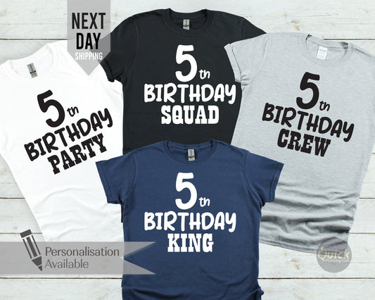 Personalized Kids Birthday T-Shirt: Custom Age & Name, Party Tee