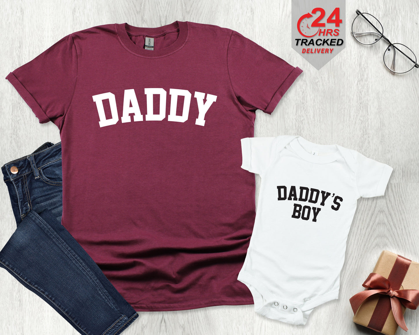 Daddy and Daddy's Boy Matching T-Shirts, Dad present, Fathers Day Matching T Shirts & Babygrow, dad daughter son matching T shirts, kids tee