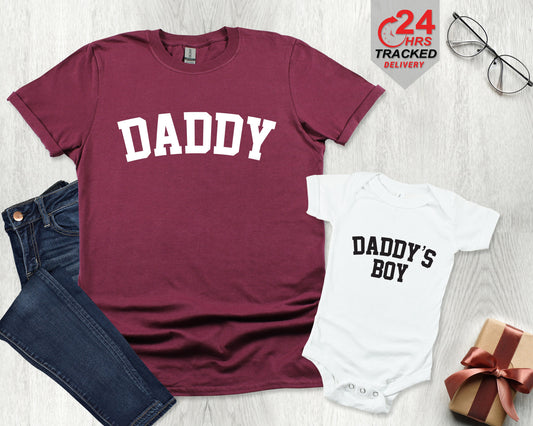 Daddy and Daddy's Boy Matching T-Shirts, Dad present, Fathers Day Matching T Shirts & Babygrow, dad daughter son matching T shirts, kids tee