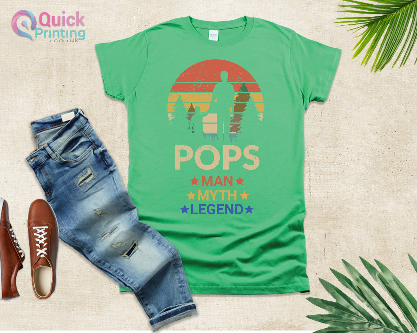 Fathers Day Pops The Man The Myth The legend sunset vintage Gift for fathers day,Cool Fun Dad Shirt,slogan T Shirt Ideal for Dad Grandfather