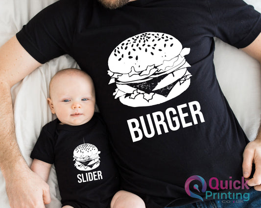 Burger & Slider Matching Dad and Baby T-Shirt Set