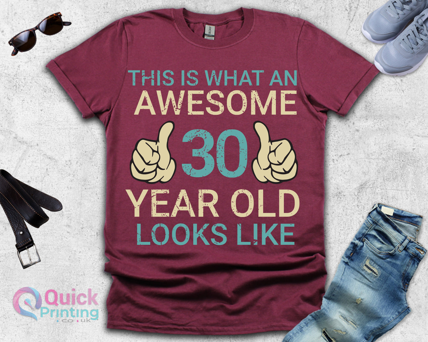 This is What an Awesome 30 Year Old Looks Like Birthday Gift, 30th Party Tee, personalised T-shirt, Birthday Girl Tshirt, Funny Birthday Tee