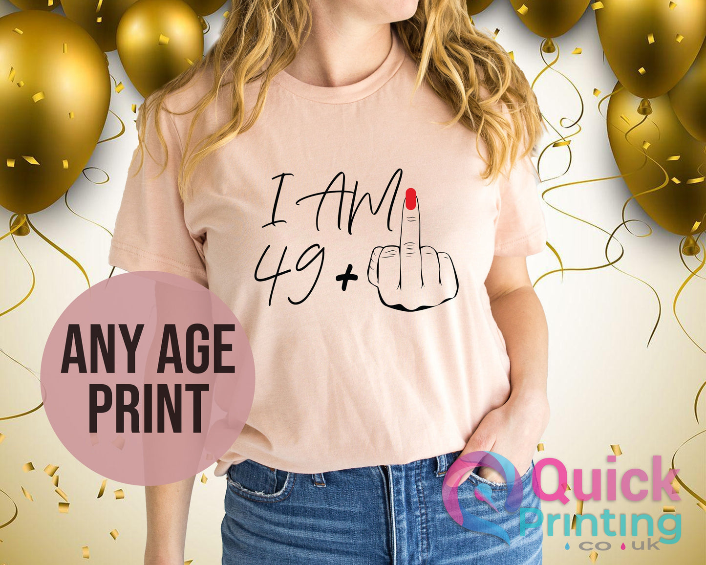 I Am 49+ Middle Finger T-Shirt: 50th Birthday Gift