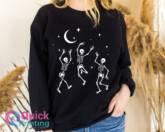 Skeleton Dance Halloween Sweatshirt: Funny Party Top
