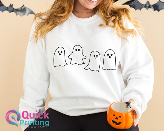 Ghost Halloween Sweater Horror Scary Halloween T-shirt, Vintage Fall Season Sweatshirt , Halloween Costume,  spooky shirt, Funny Boo top
