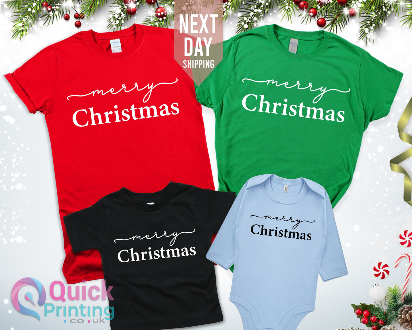 Merry Christmas Reindeer Family Matching Shirt