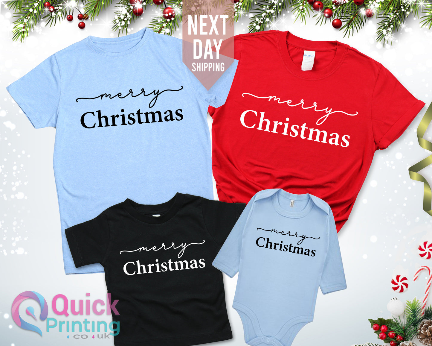 Merry Christmas Reindeer Family Matching Shirt
